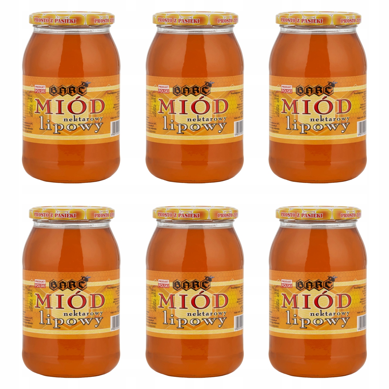 Miód lipowy 1250g 6× naturalny polski miód nektarowy pasieczny