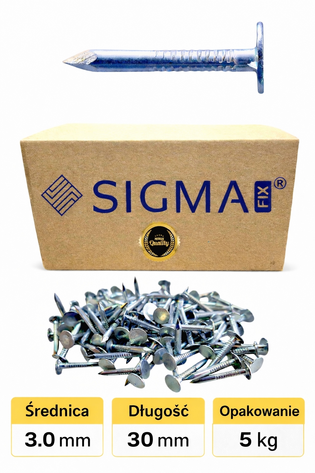 Гвозди для папиросной бумаги 3X30 мм оцинковка 5 кг