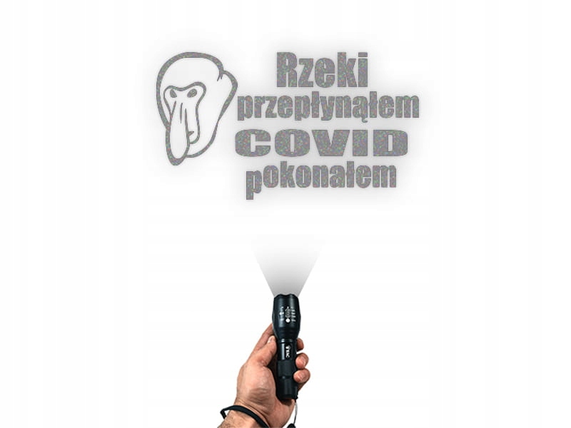 RZEKI PRZEPŁYNĄŁEM COVID POKONAŁEM - Naklejka na samochód na auto ODBLASKOW Producent Inny