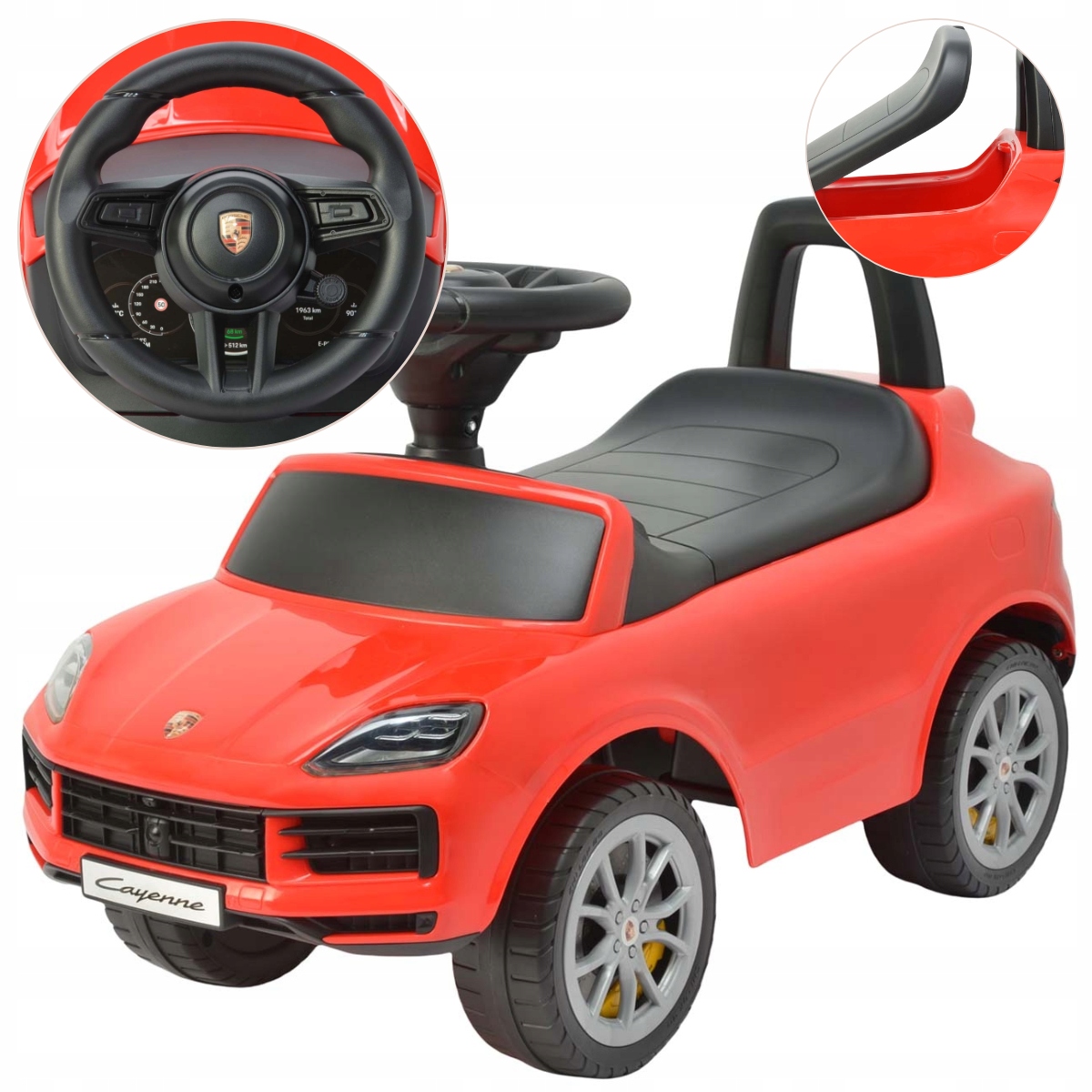 Chodzik jeździk dla dziecka dźwięki i melodie Porsche Cayenne S Milly Mally