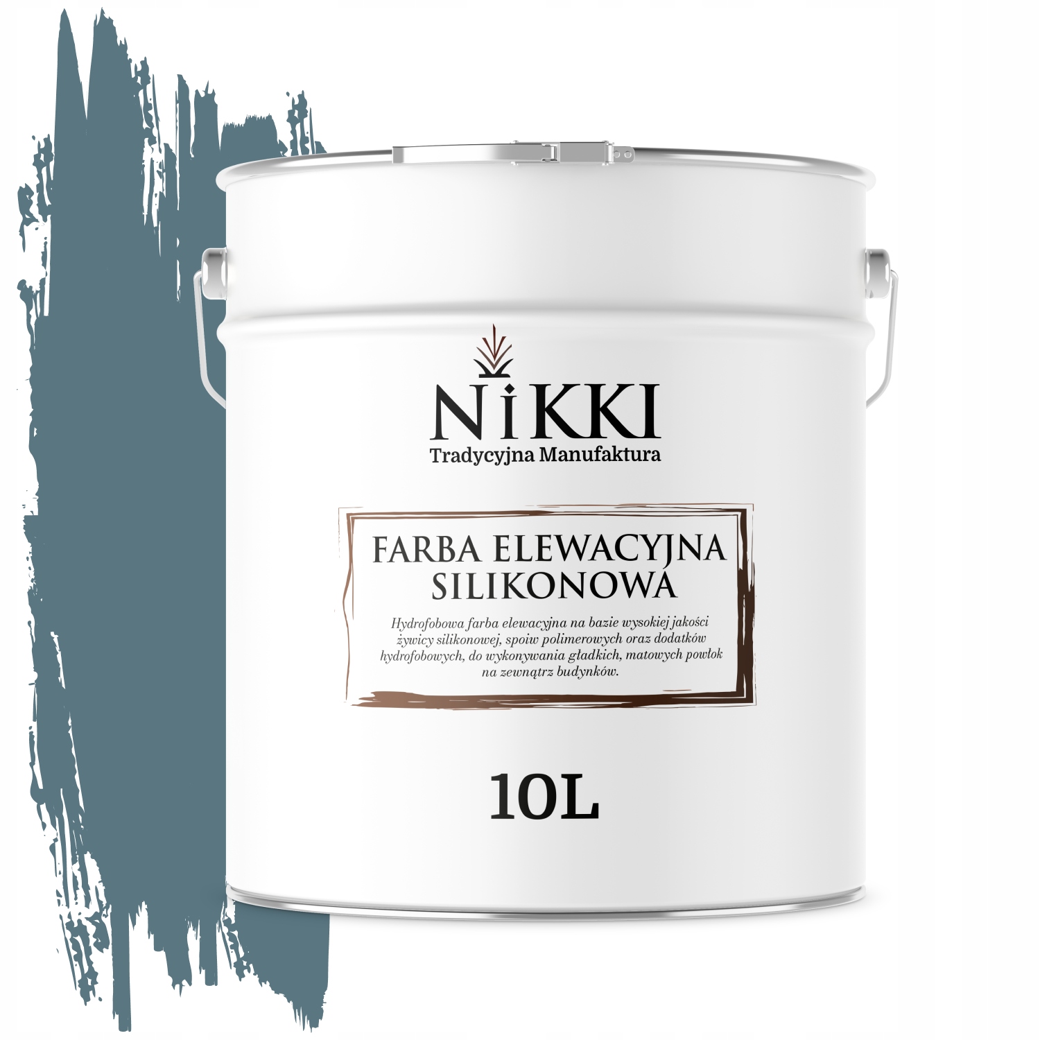 Vonkajšia Fasádna Silikónová Fasádna Farba 10 L, Modrá, F136 Na Fasády