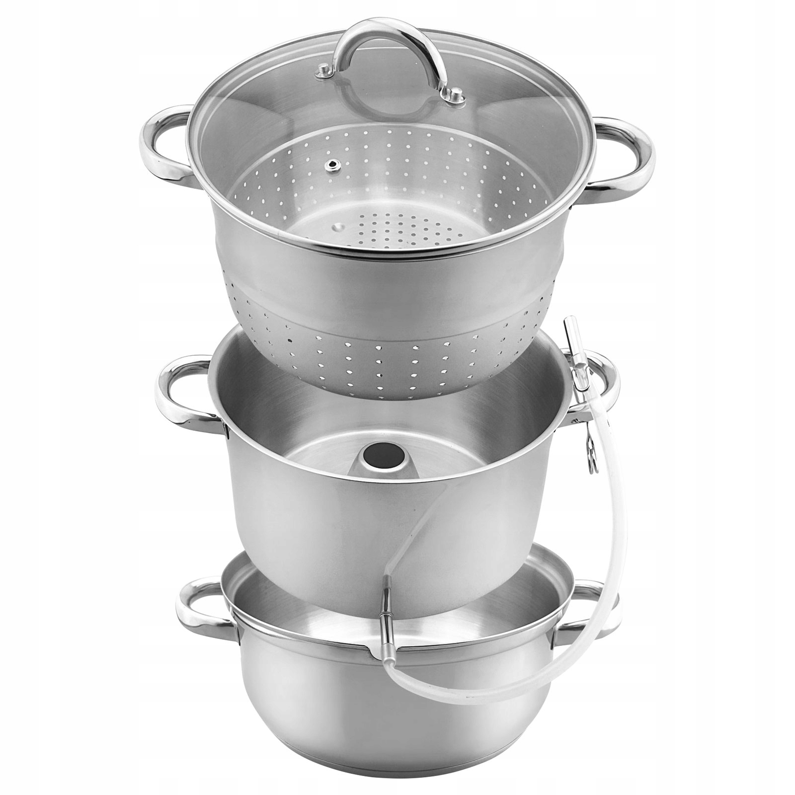 SOKOWNIK STALOWY 8.0L 26cm KINGHoff KH-3302 Kolor srebrny