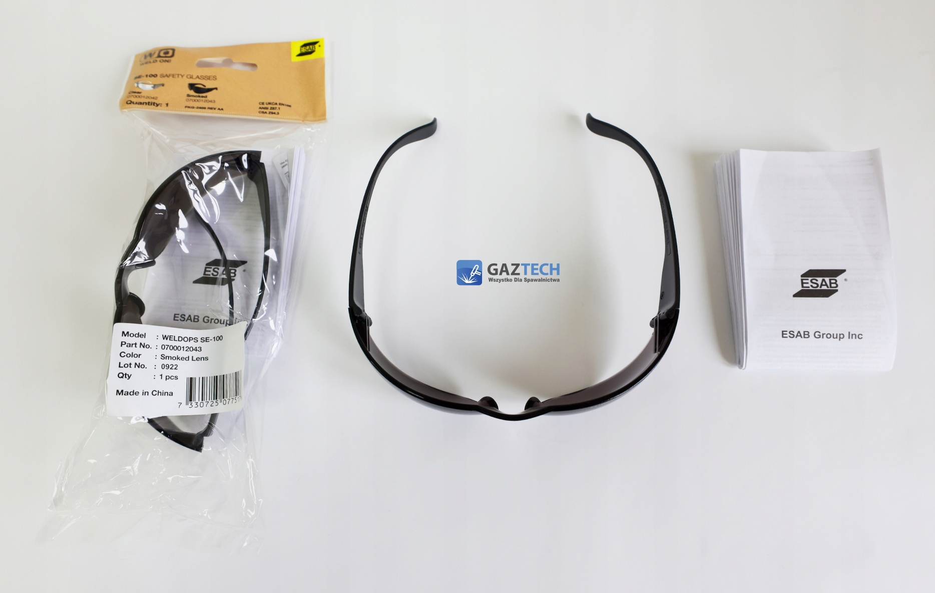 ESAB OKULARY OCHRONNE WELDOPS SE-100 PRZYCIEMNIANE Model WELDOPS SE100