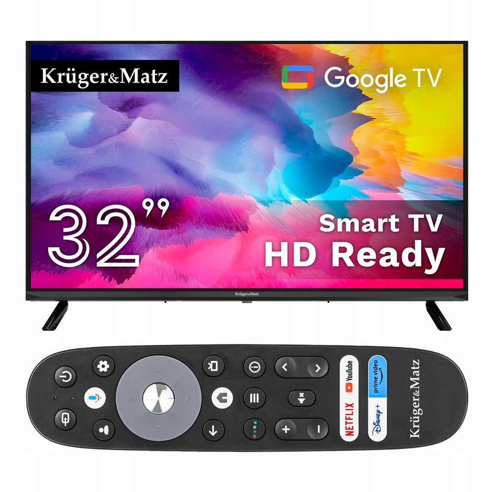 Telewizor SMART Google TV WiFi 32 cale HD HDR Dolby Youtube Prime Netflix