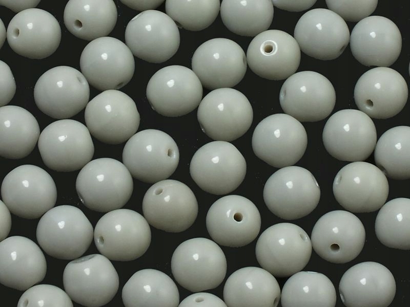 Round Beads Opaque Lt Grey 6 mm 20 sztuk