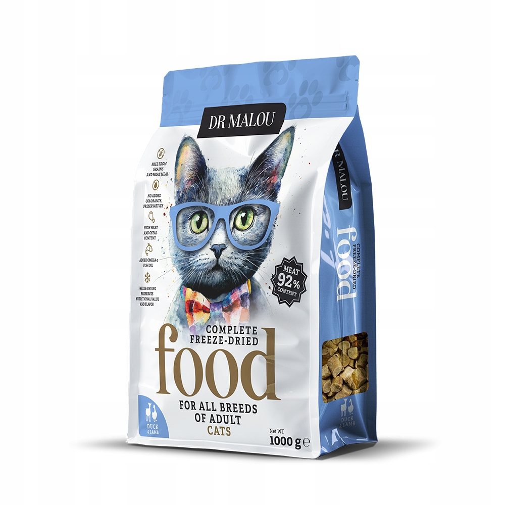 Krmivo pro kočky – kachna s jehněčím masem 92 % masa