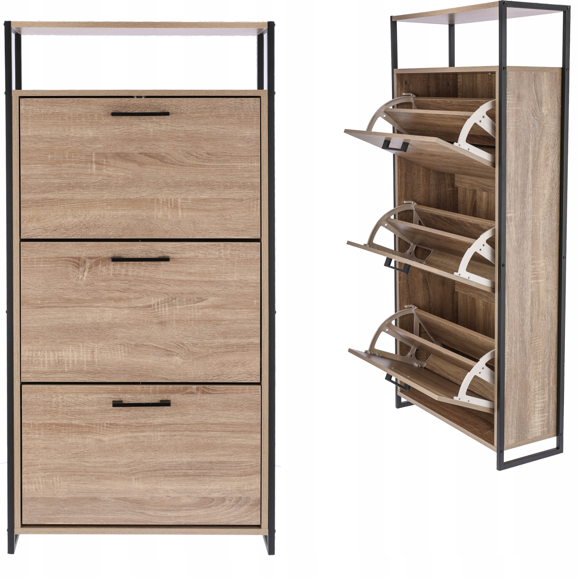 Skrinka Na Topánky Loft Regál 3 Úrovne Komoda Na Obuv Do Predsiene