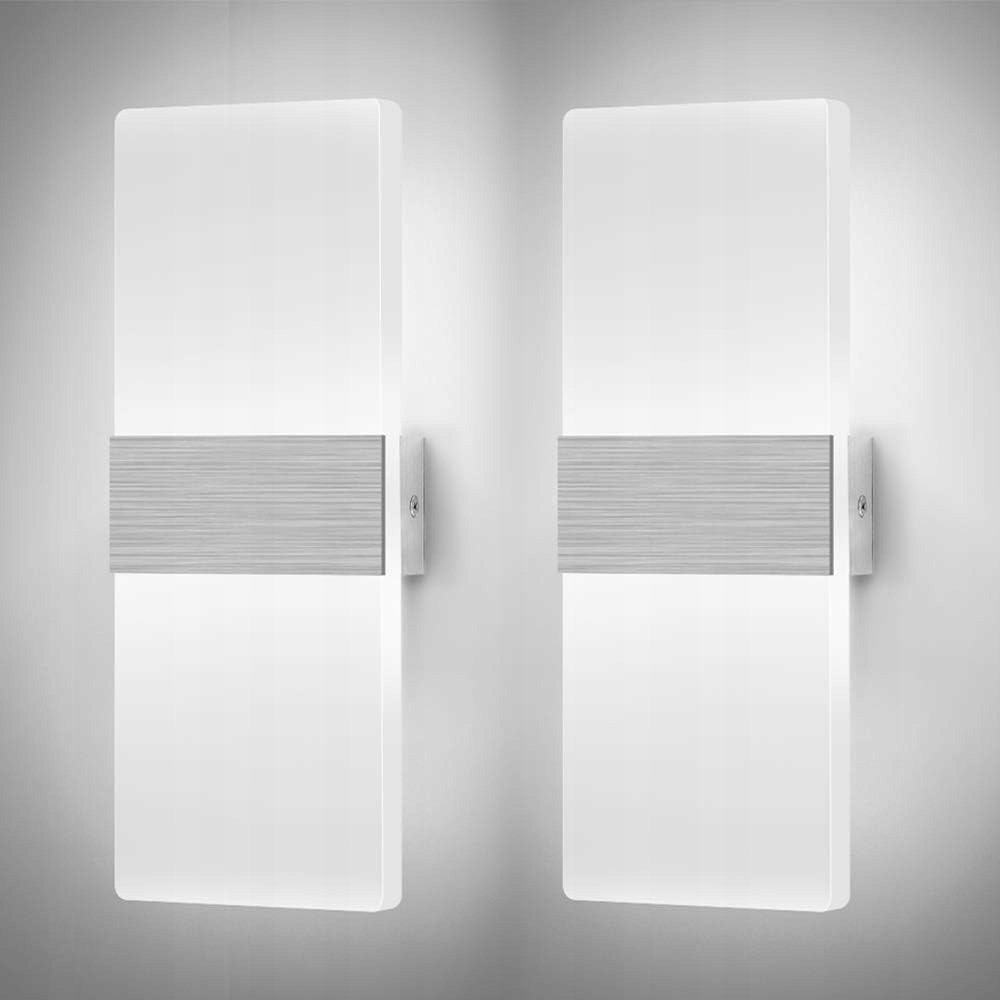 2 Nástěnné Led Svítidlo Do Ložnice, Obývacího Pokoje 12W 6000K