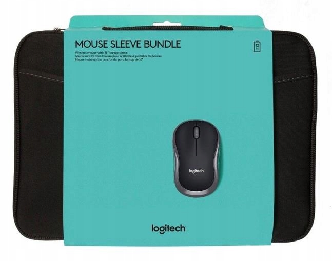 Zestaw Logitech Mysz bezprzewodowa M185 optyczna Usb Torba na laptopa 16"