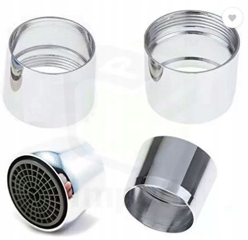 PERLATOR NAKŁADKA KRAN BATERII ADAPTER OSZCZĘDZAJĄCY WODĘ + USZCZELKI 22m Typ z gwintem zewnętrznym