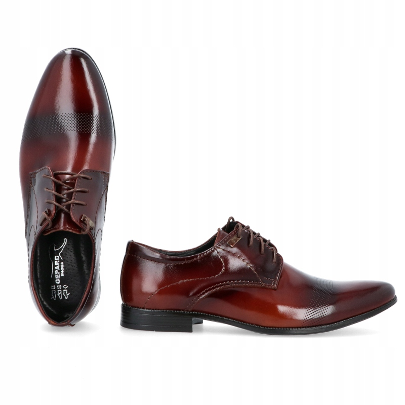 OBUWIE MĘSKIE WIZYTOWE SKÓRA 040 BRĄZOWE R 43 Rozmiar 43