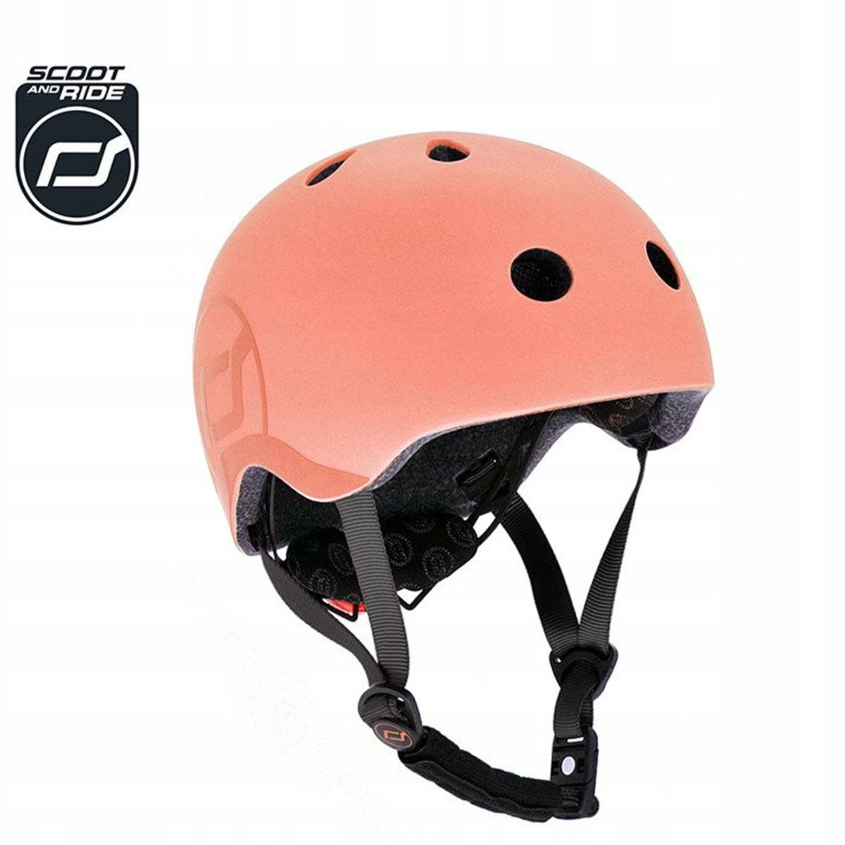 Kask dla dzieci Scootandride S-m dla dzieci 3+ Peach 51-55 cm