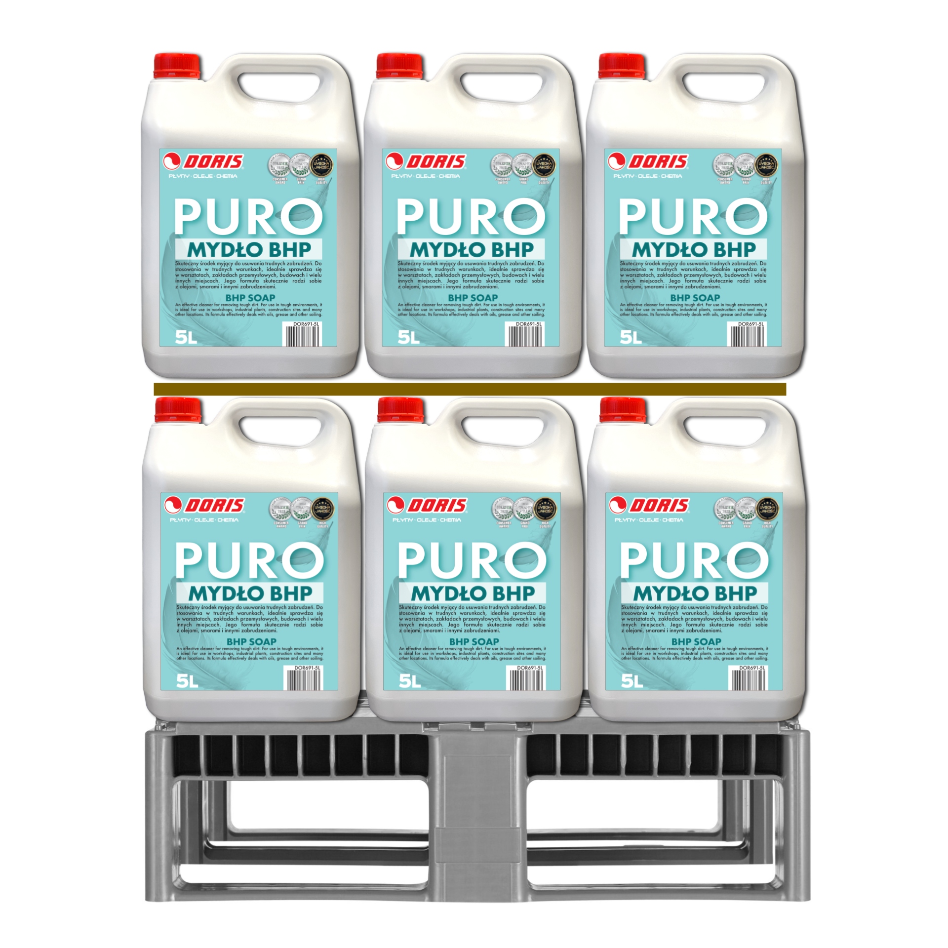 Doris Puro Mýdlo Bozp gel 200L Sada 40ks x 5L