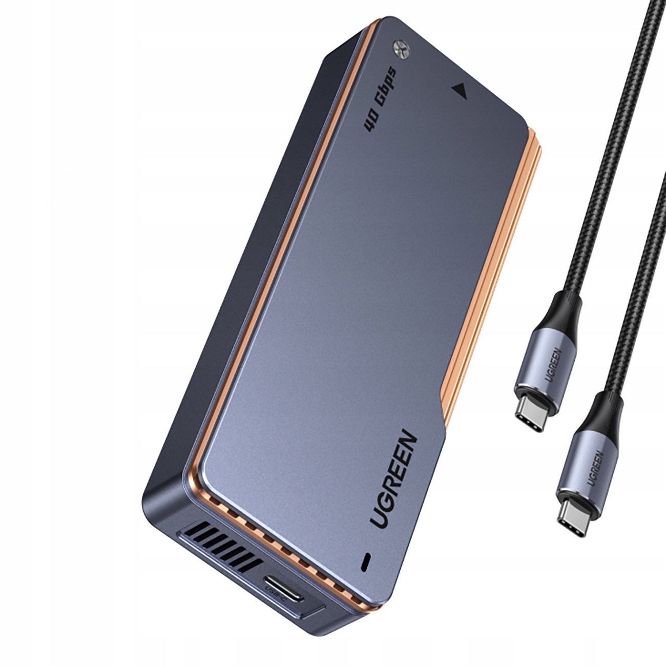 Puzdro na disk M.2 NVMe Ssd s aktívnym chladením USB4 40 Gb/s šedé