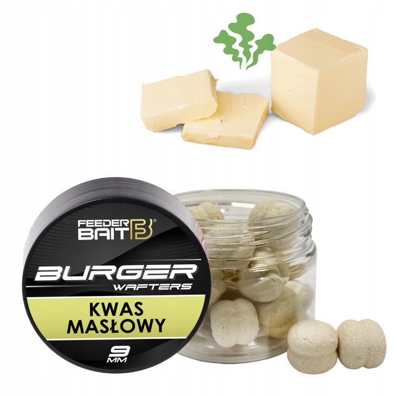 Feeder Bait Burger Kwas Masłowy Wafters 9mm Skisłe Masło Przynęta Na Karpie