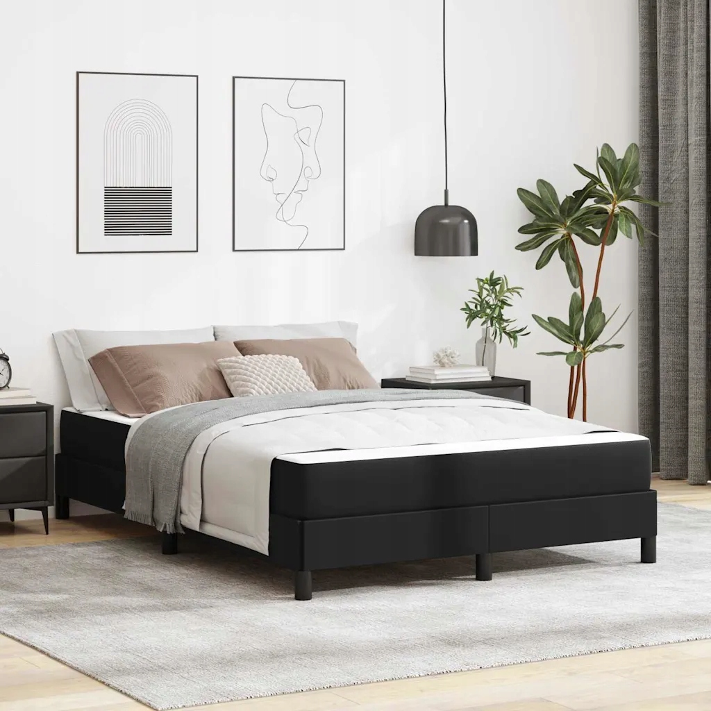 vidaXL Rám postele s matrací Černá 160 x 200 cm textil