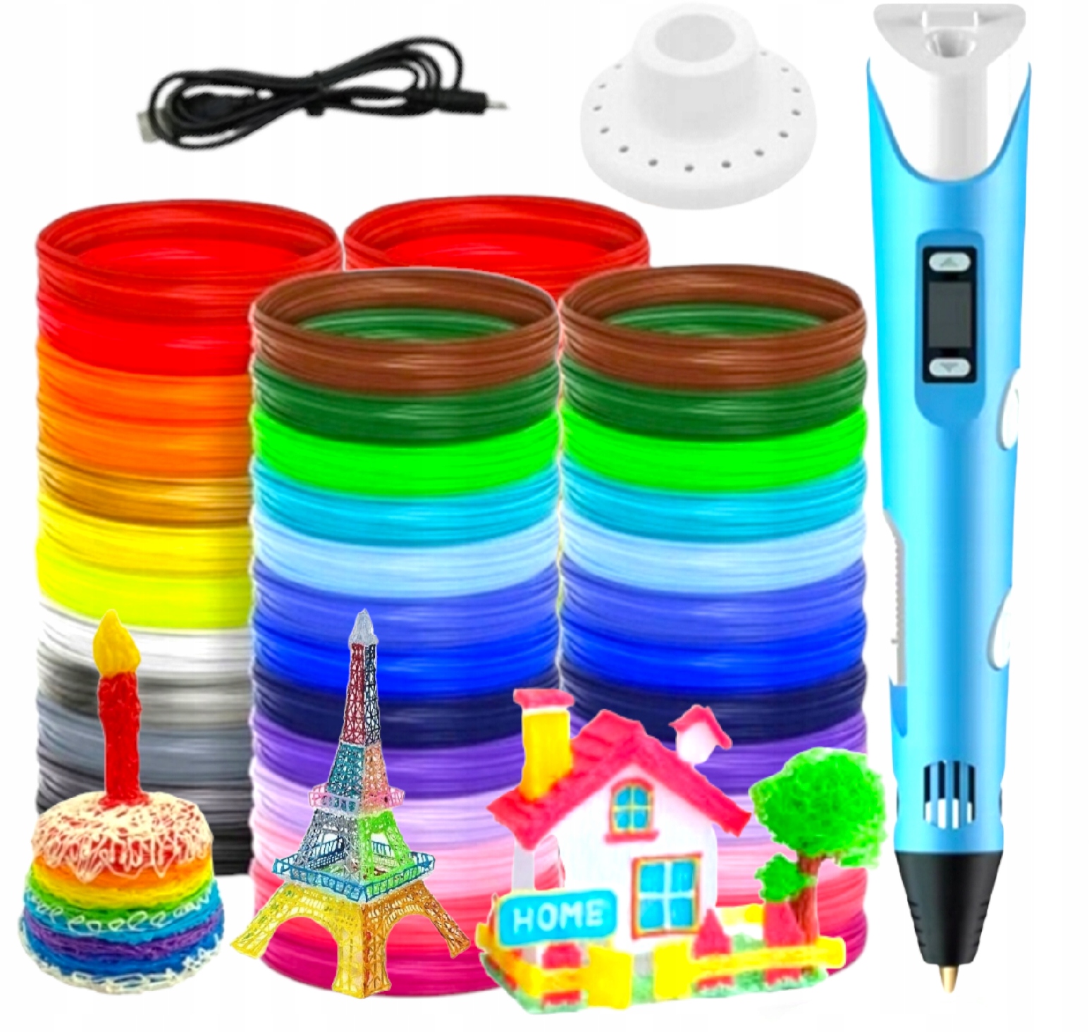 DŁUGOPIS 3D DRUKARKA 3D PEN + WKŁAD 110m ZESTAW XL