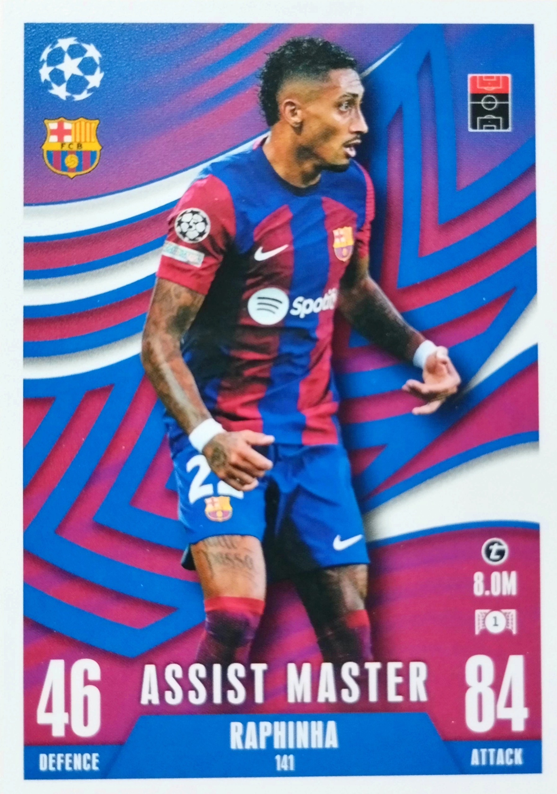 Topps Match Attax Extra 2023/2024 Assist Master 141 Raphinha Barcelona