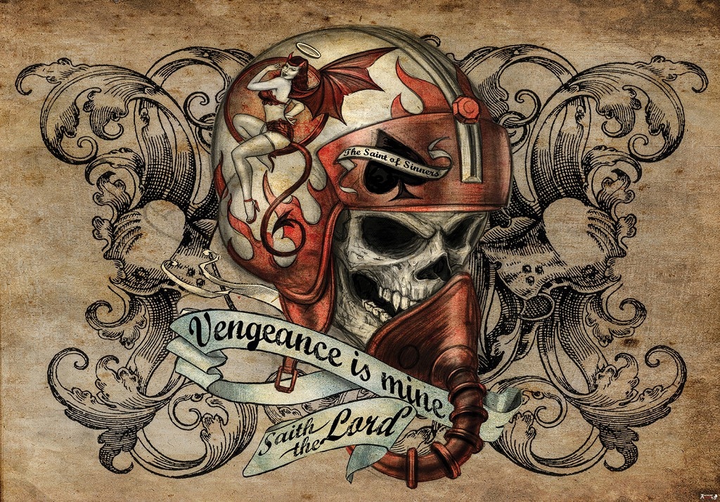 Vinylová fototapeta 368x254 Vengeance is mine Saith the Lord +lepidlo