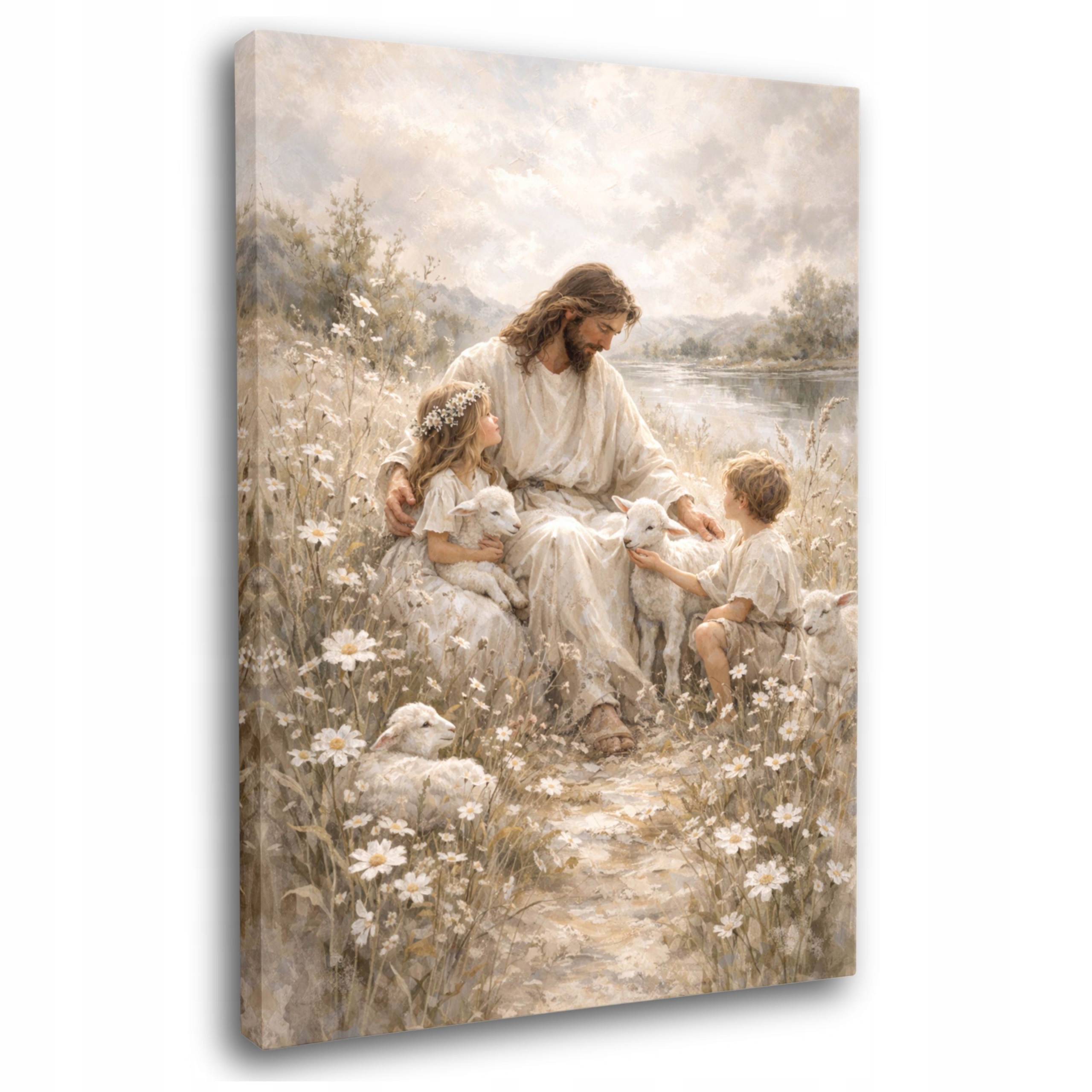 Obraz Religijny do Salonu 40x60 Obrazy na Płótnie na Komunię Jezus