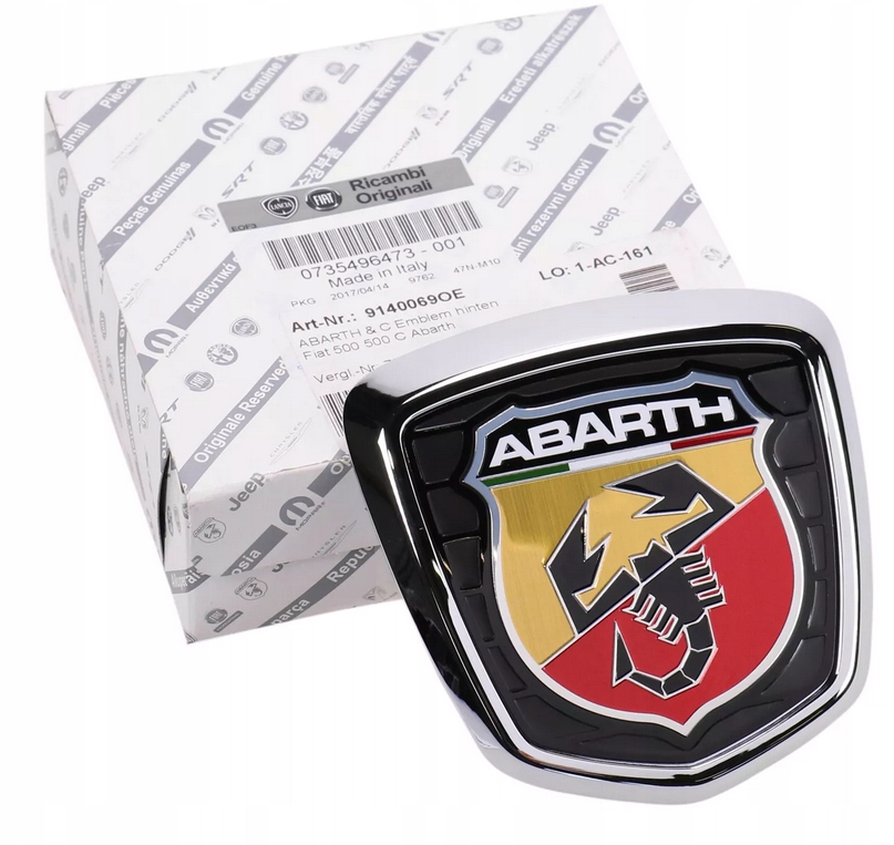 EMBLEMAT LOGO ZNACZEK TYŁ ABARTH 735496473 FCA OE ORYGINAŁ