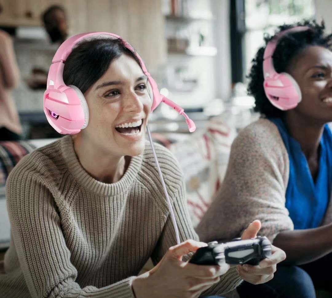SŁUCHAWKI Z MIKROFONEM GAMINGOWE RÓŻOWE PINK GAMER Konstrukcja zamknięta