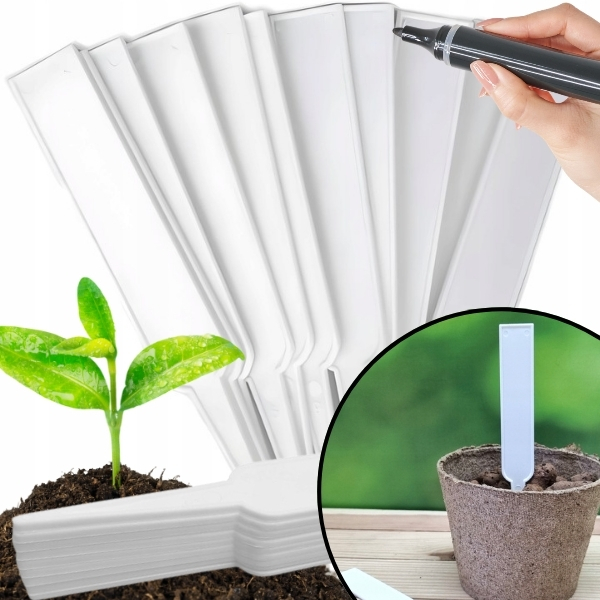 WĄSKIE ZNACZNIKI TABLICZKI ETYKIETY DO OPISYWANIA ROŚLIN SADZONEK 10SZT/KPL