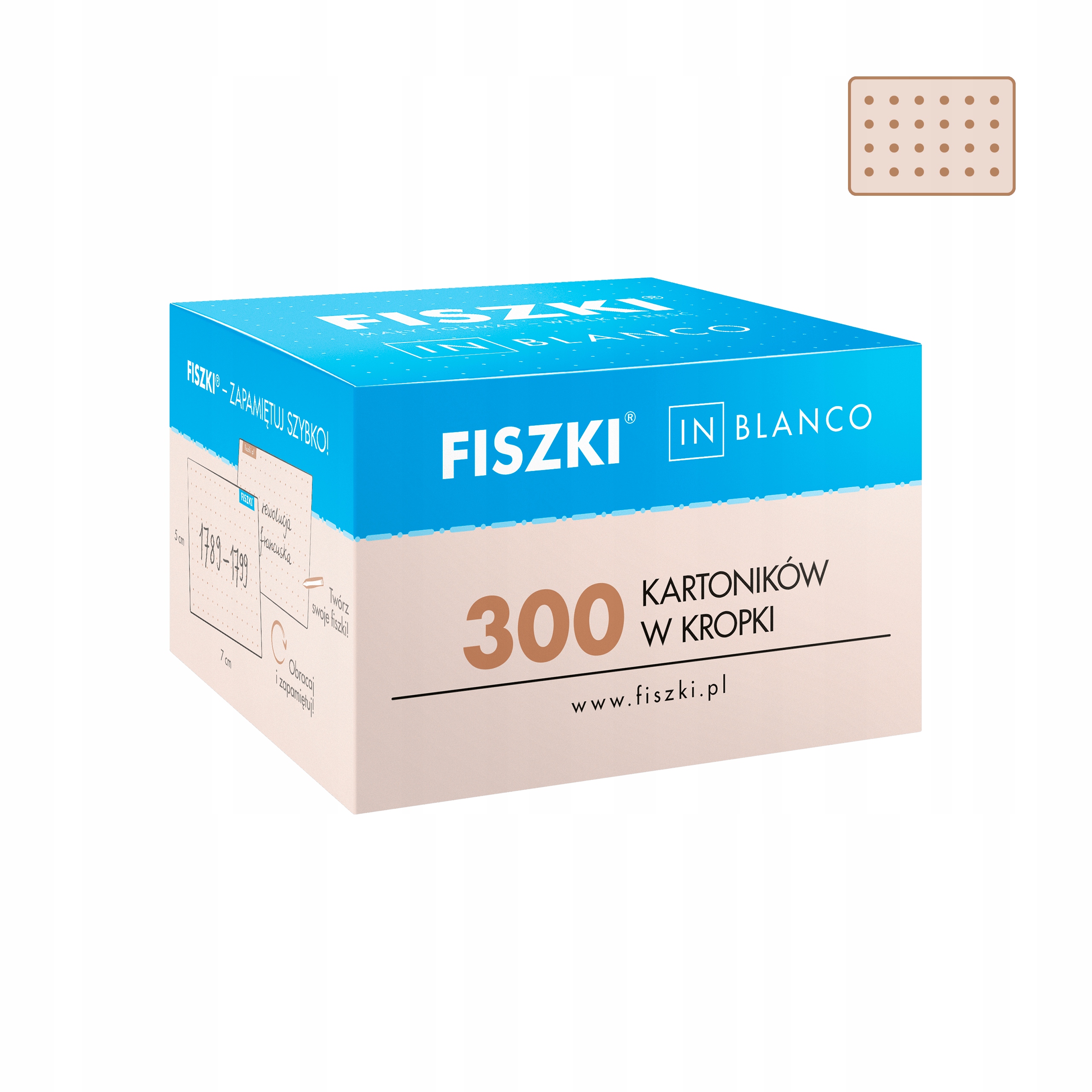 

Fiszki In Blanco 300 kawowe kartoniki w kropki