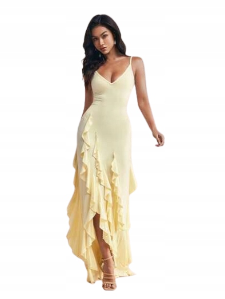 Žluté šaty Shein s výstřihem Šaty velikost M 1JA