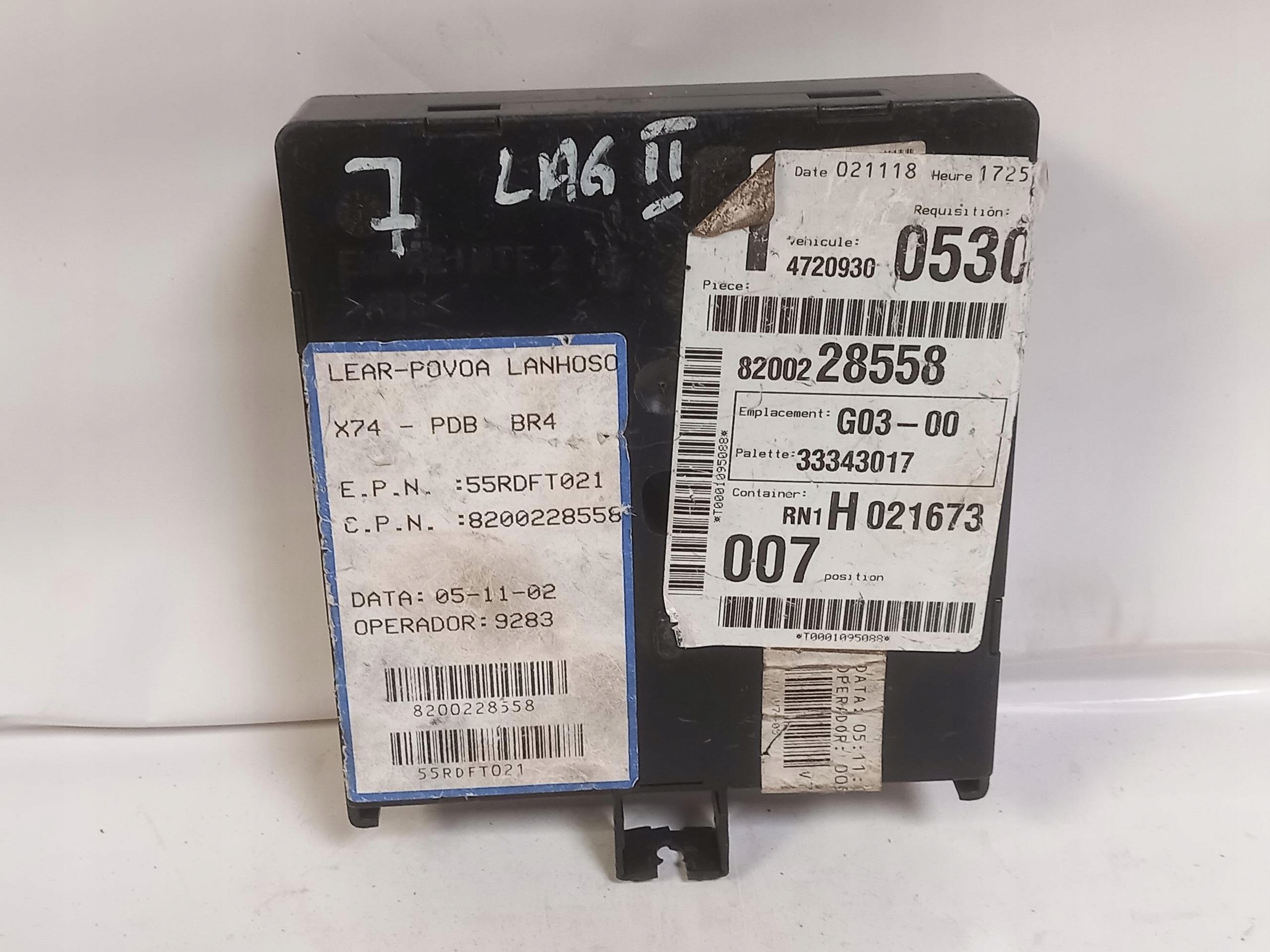 control unit module UCH NADWOZIA RENAULT LAGUNA II 8200228558