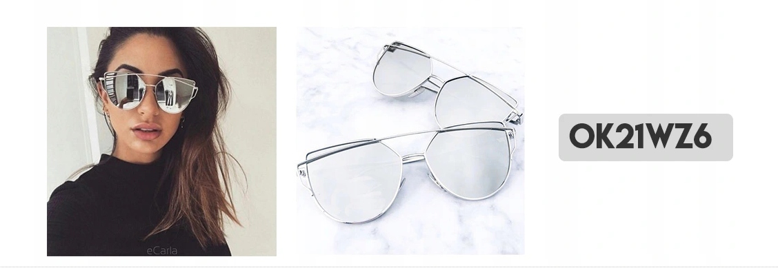 OKULARY LUSTRZANKI GLAM ROCK FASHION RÓŻ OK21WZ4 Marka Ecarla