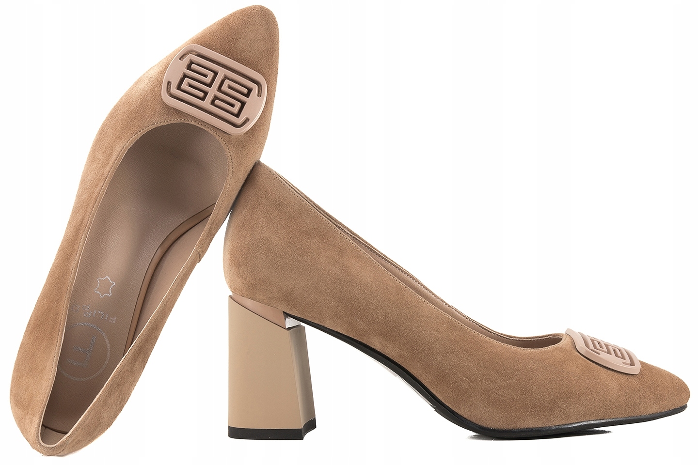 Filippo DP6176 Dámské Polobotky Na Podpatku, Semišové, béžové