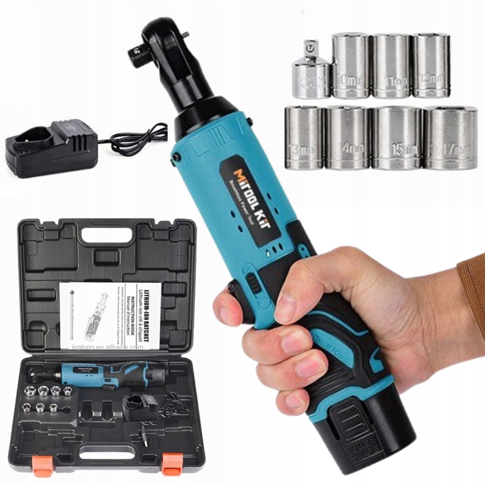 Akumulátorový úderový klíč s ráčnou 45 Nm Elektrický s kufrem 2AKU 12V