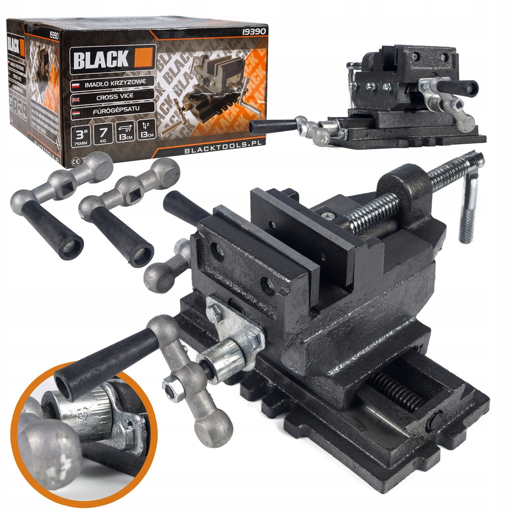 Imadło maszynowe Black 100 mm KRZYŻOWE DWUOSIOWE