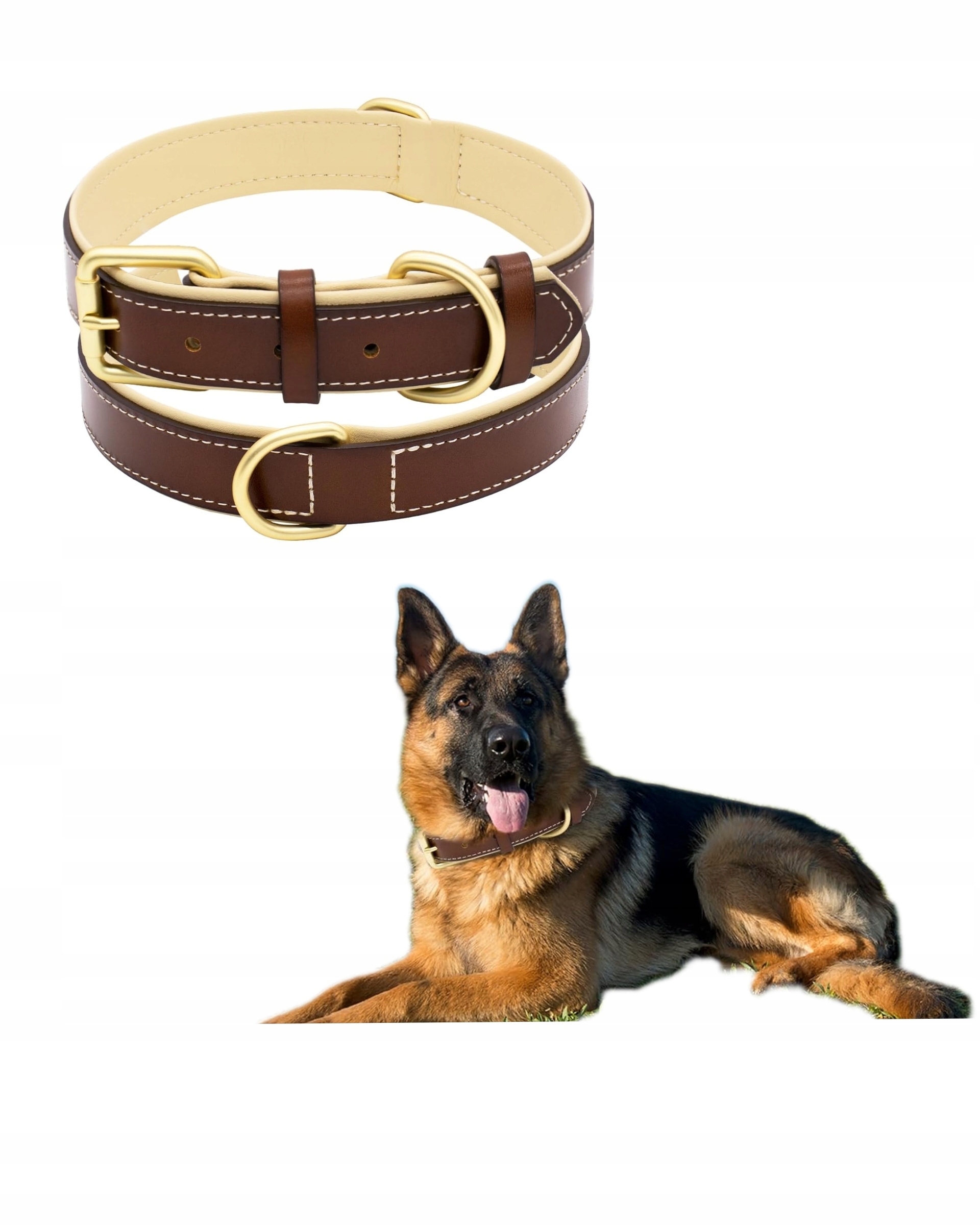 Levně Furry friends Obojek pro psa, odolný, z pravé hovězí kůže r. L