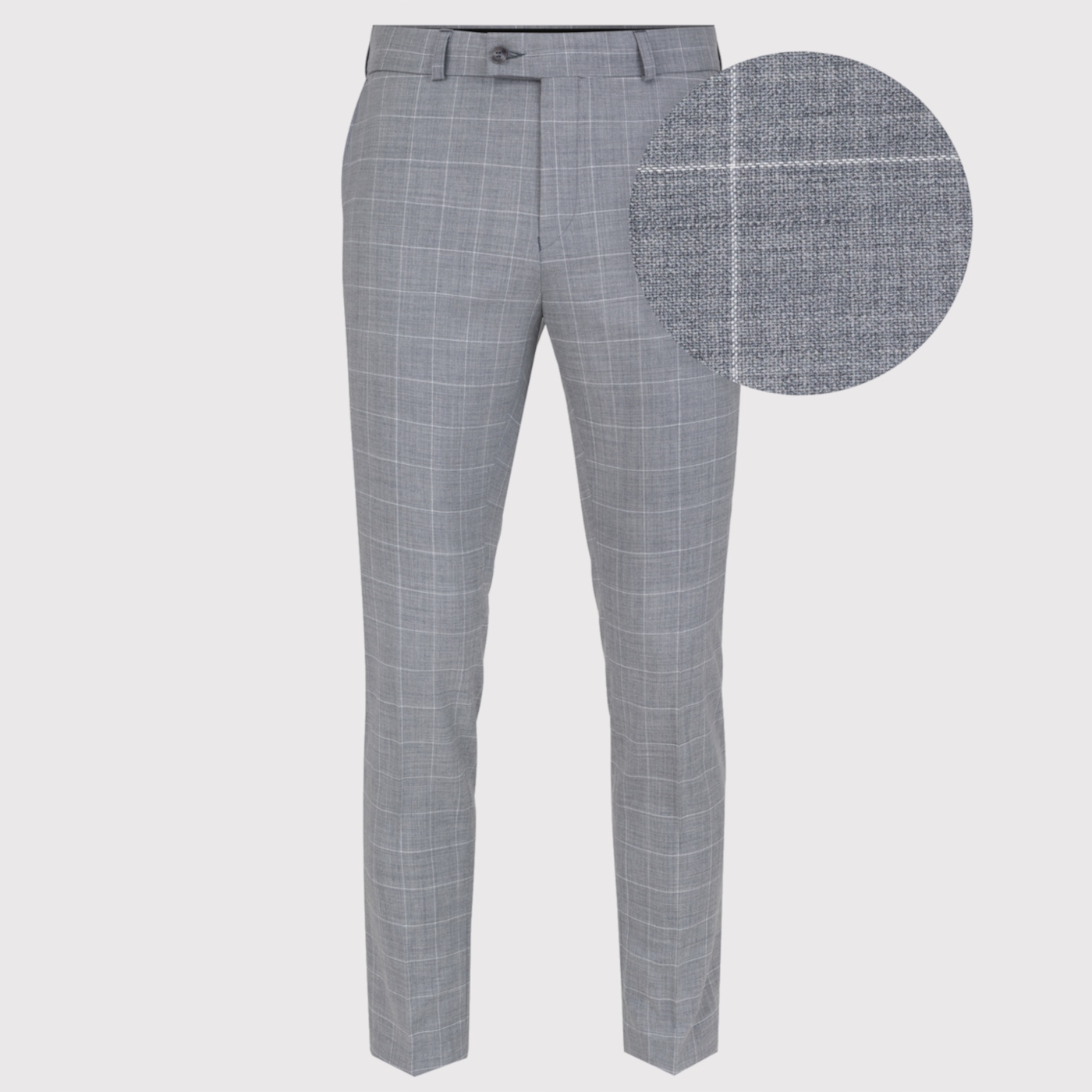 Šedé kostkované oblekové kalhoty s vlnou Slim Fit Pako Lorente 176/80