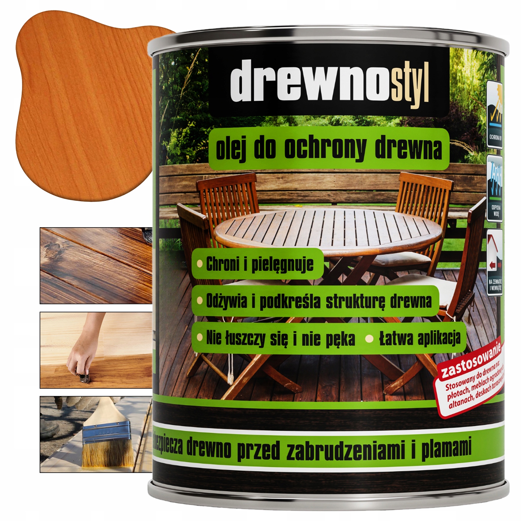 Olej Do Ochrony Drewna Impregnat Teak Drewnostyl 2,5l Wydajny Do Tarasów