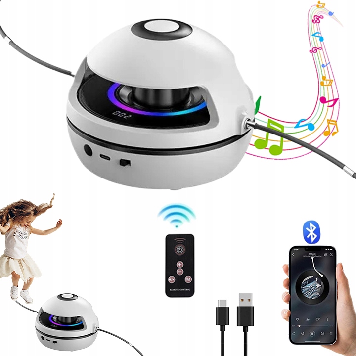 Skakanka Muzyczna Automatyczna Inteligentna Bluetooth Led Pilot Głośnik