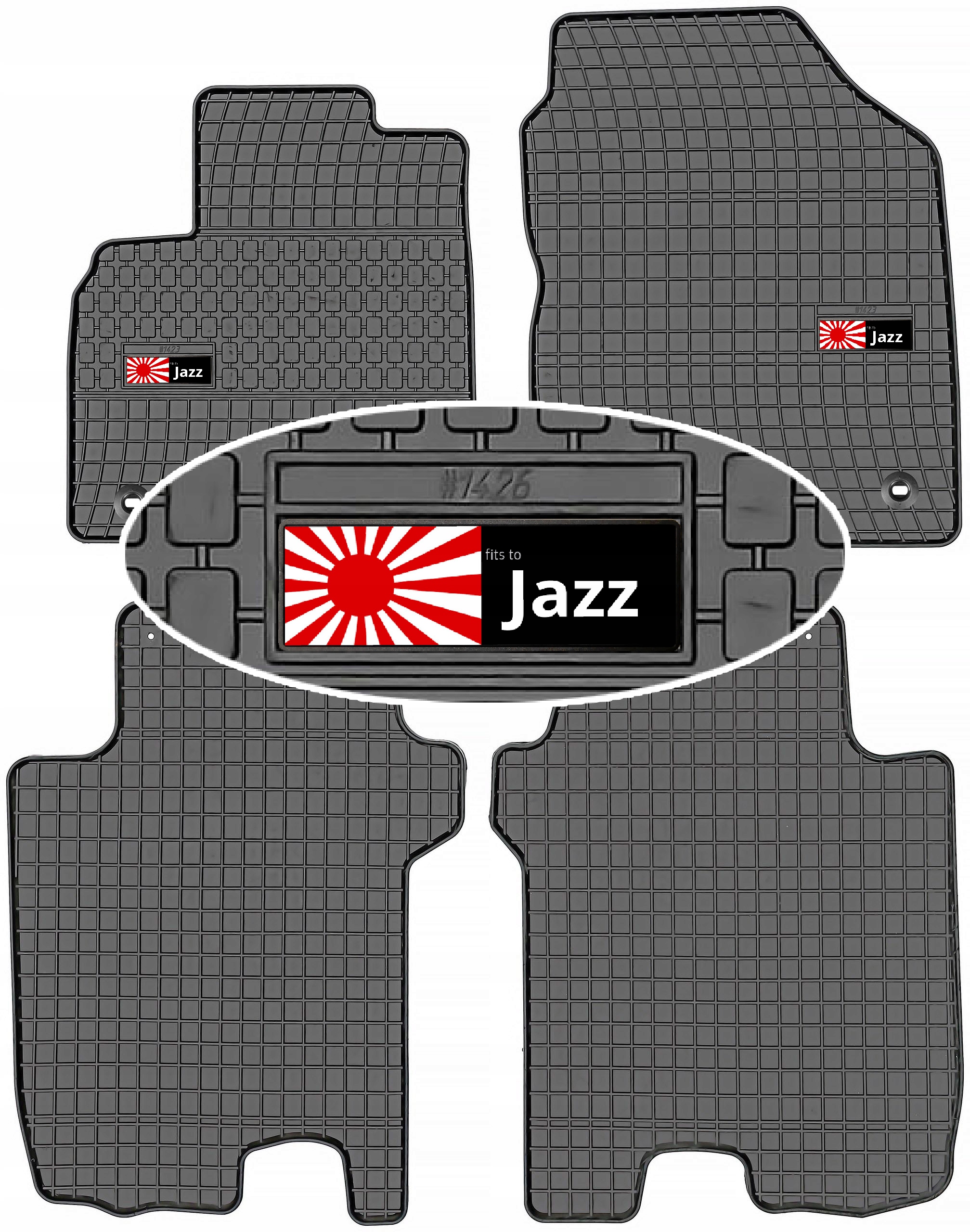 Honda Jazz 2008-2014 Dywaniki gumowe do samochodu Emblemat