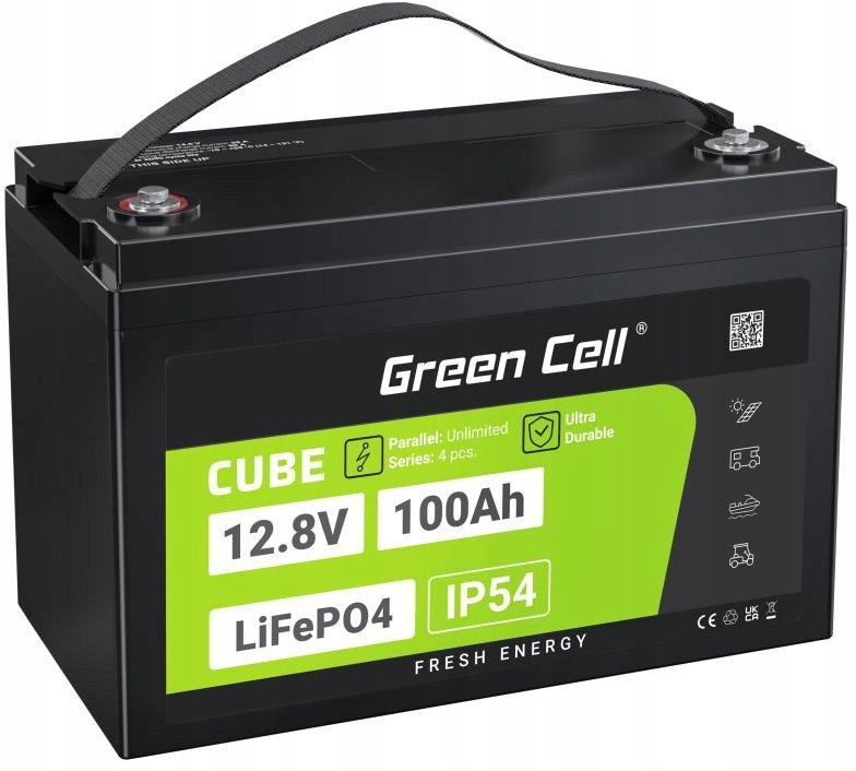 Lítium-železovo-fosfátový Akumulátor LiFePO4 Green Cell Cube 12.8V 100Ah