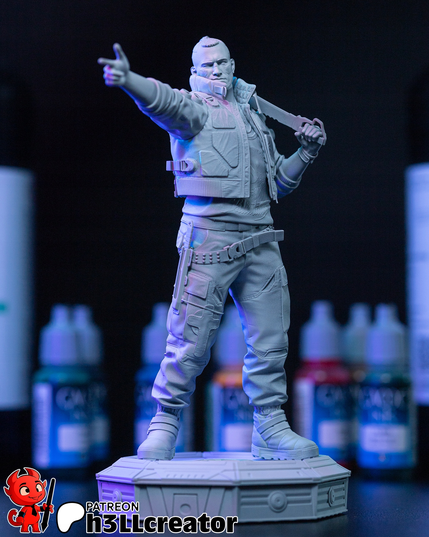 Figurka Jackie Welles Cyberpunk 2077 h3LL creator 3D tisk 12K