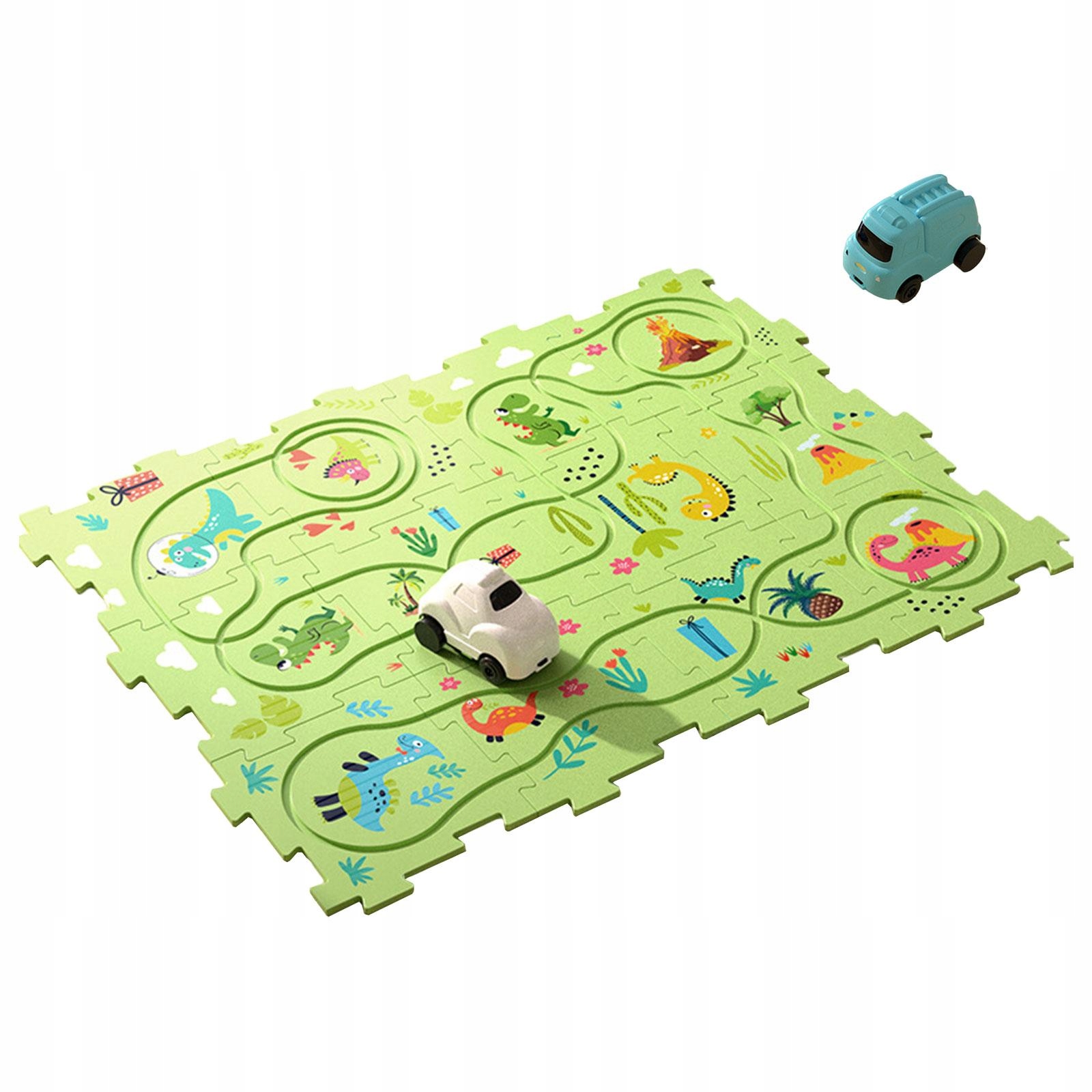 Puzzle Track Car Paly Zestaw z pojazdami Puzzle Hand Eye Dinosaur 12 Marka bez marki