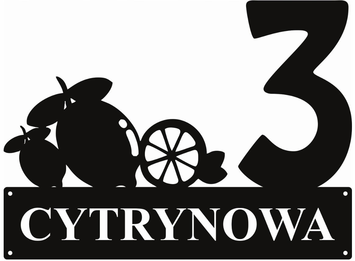 Číslo Na Dom 60 cm Tabuľa Adresa Oceľ 2 mm Citrónová