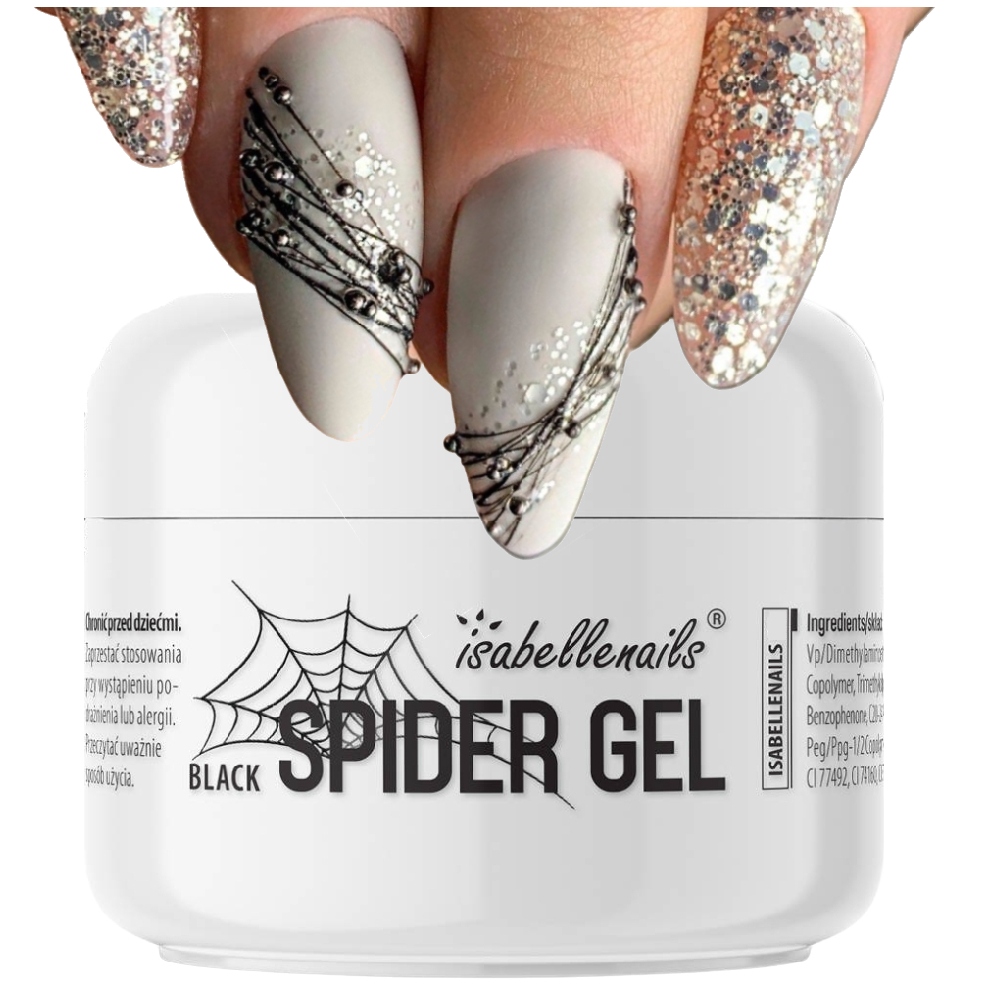 

Spider gel Czarny żel do zdobień Isabellnails 5g