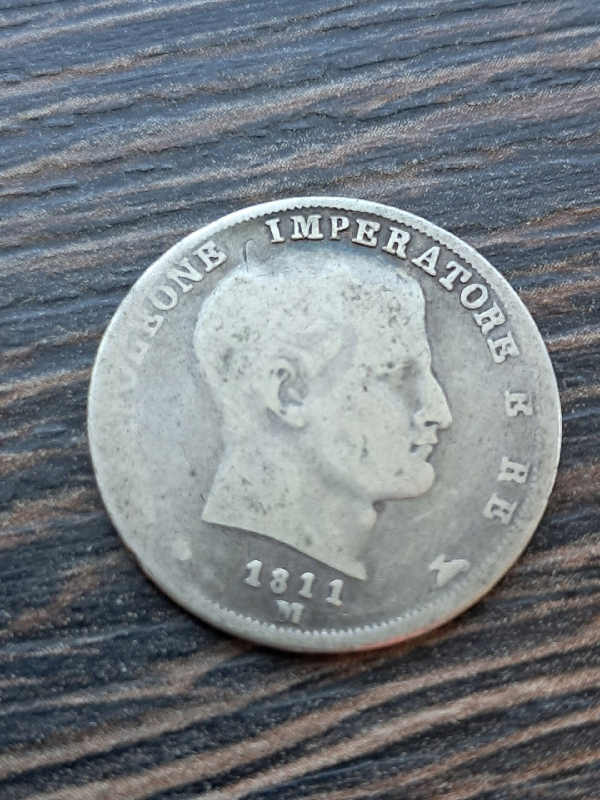 Włochy, 1 Lira 1811 M, Rzadka, SREBRO