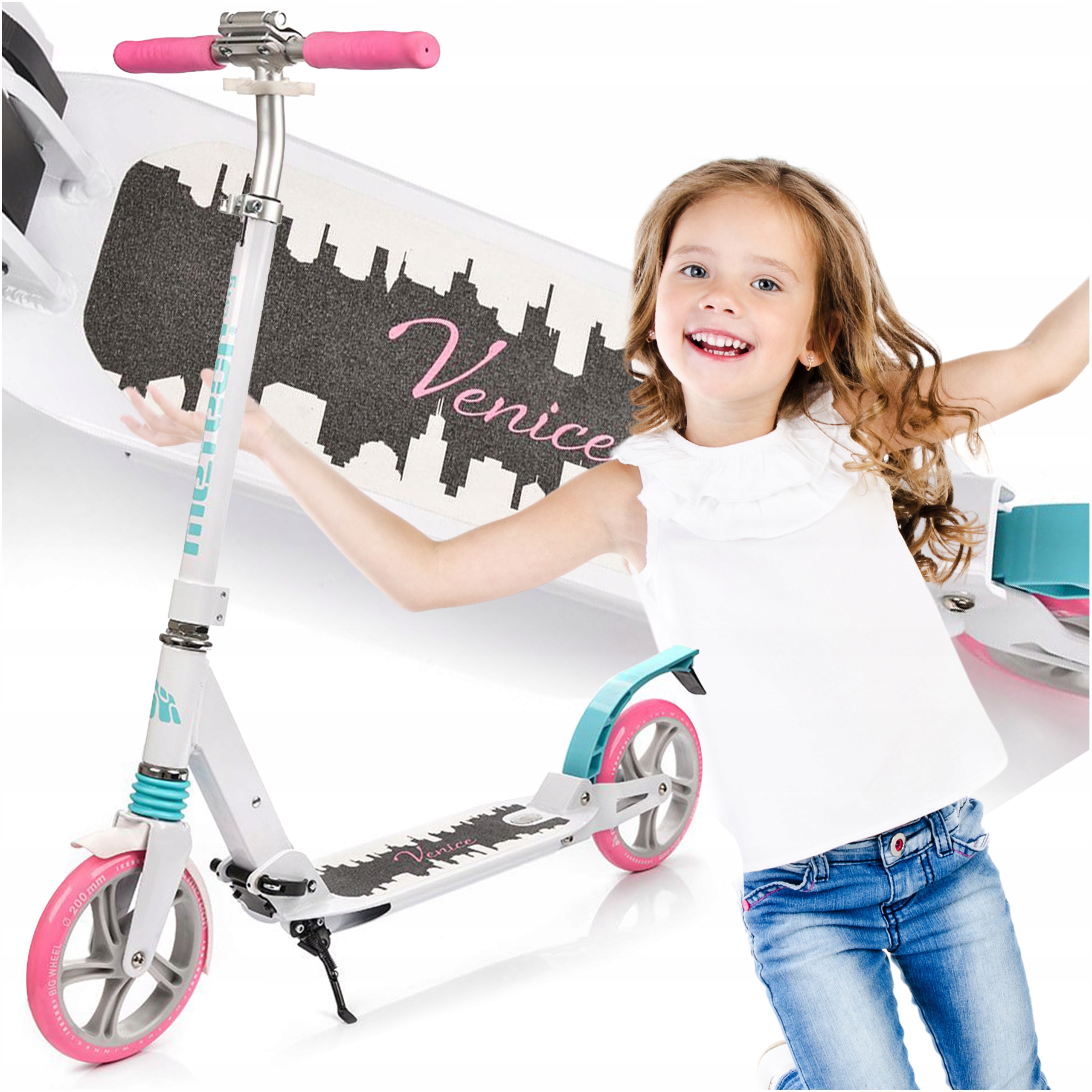 Hulajnoga Dzieci Dorosłych Składana Dwukołowa Miejska Dziecięca