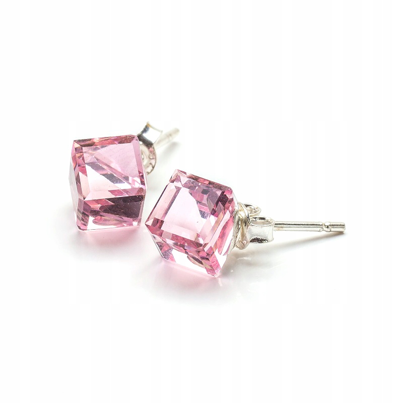 

Srebrne Kolczyki 925 z kr. Swarovski Cube 6mm Lr