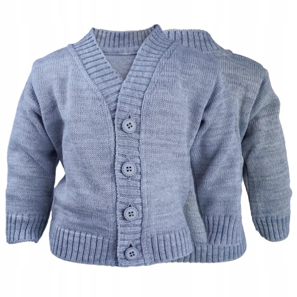 Szary sweter typu v - Jomar gładki szary 80