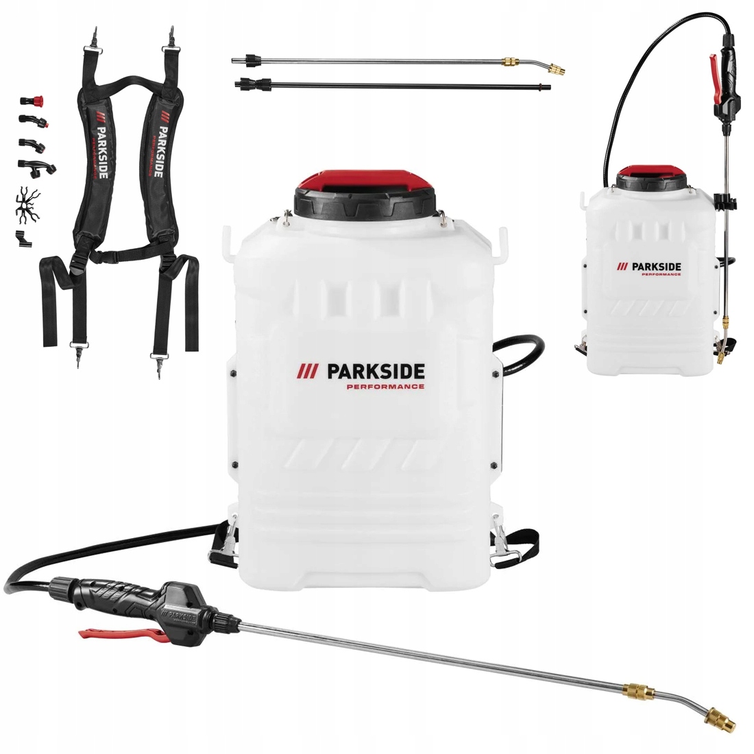 Akumulátorový Batohový Postrekovač Parkside Ppards D3 16L 4 Trysky 2X Tyč