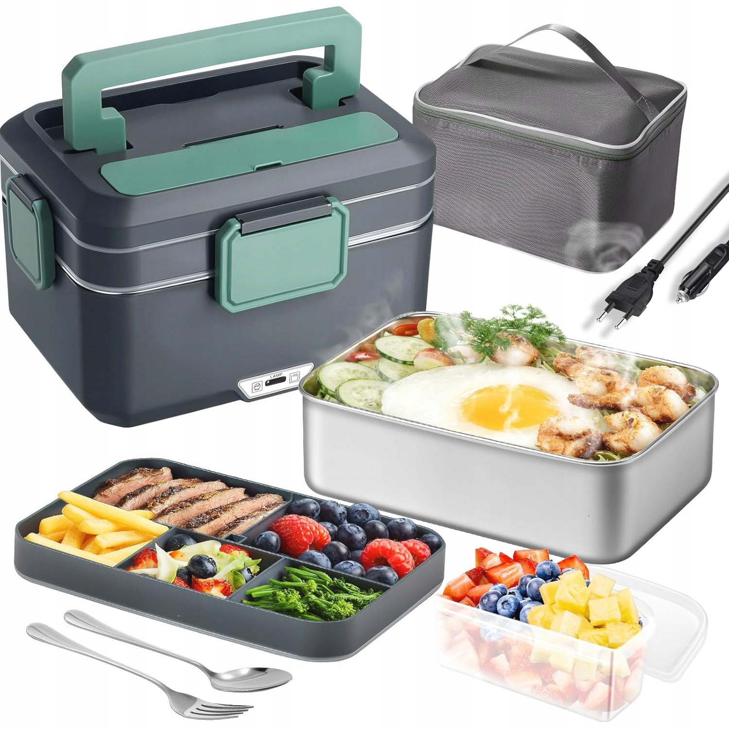 Elektrický Obědový Box Vyhřívaný 3,5L 90W Nerezová Ocel Trvanlivost 12V/24V